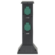 Vidaxl Garden Stop Contact Colonne 4 routes 16x16x39.5 cm noir et vert - afbeelding 2