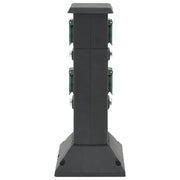 Vidaxl Garden Stop Contact Colonne 4 routes 16x16x39.5 cm noir et vert - afbeelding 3