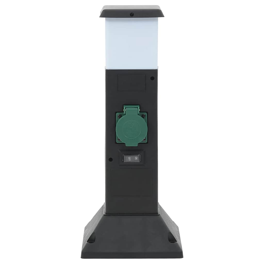Vidaxl Garden Stop Contact avec la lampe et la goupille de masse à 2 voies 16x16x39.5 cm