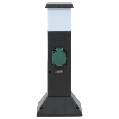 Vidaxl Garden Stop Contact avec la lampe et la goupille de masse à 2 voies 16x16x39.5 cm