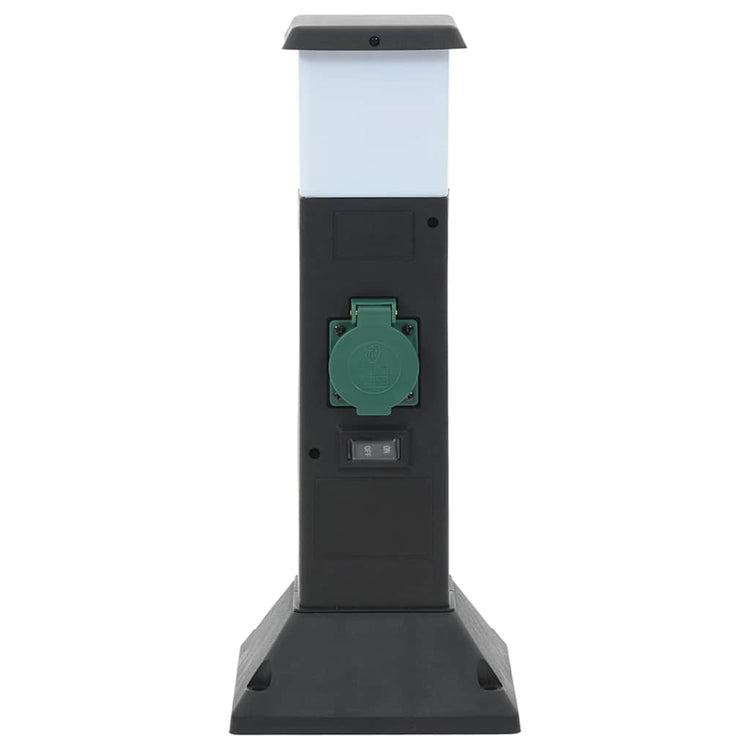 Vidaxl Garden Stop Contact avec la lampe et la goupille de masse à 2 voies 16x16x39.5 cm