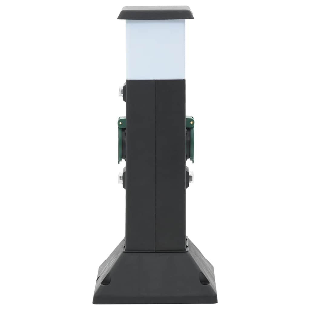 Vidaxl Garden Stop Contact avec la lampe et la goupille de masse à 2 voies 16x16x39.5 cm