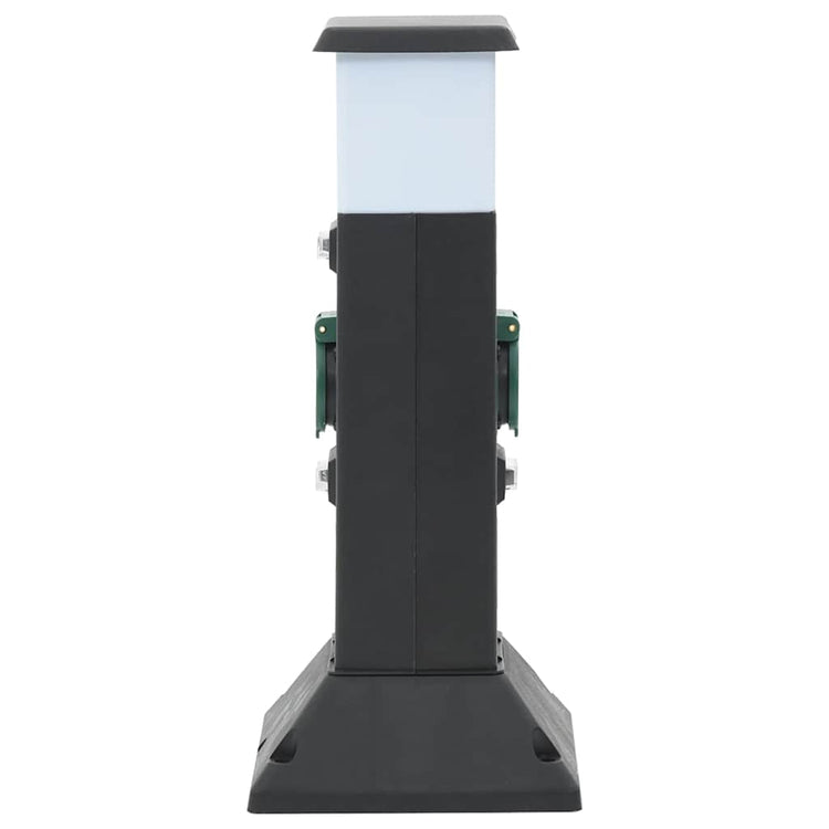 Vidaxl Garden Stop Contact avec la lampe et la goupille de masse à 2 voies 16x16x39.5 cm