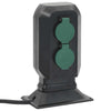 Vidaxl Garden Stop Contact and Ground Pin 2 voies 15,5x11x24 cm noir et vert