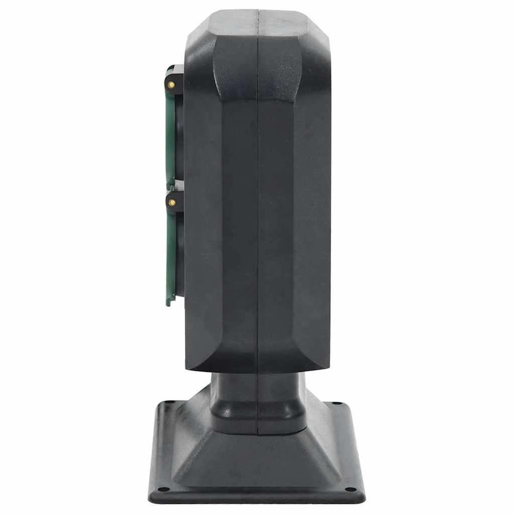 Vidaxl Garden Stop Contact and Ground Pin 2 voies 15,5x11x24 cm noir et vert