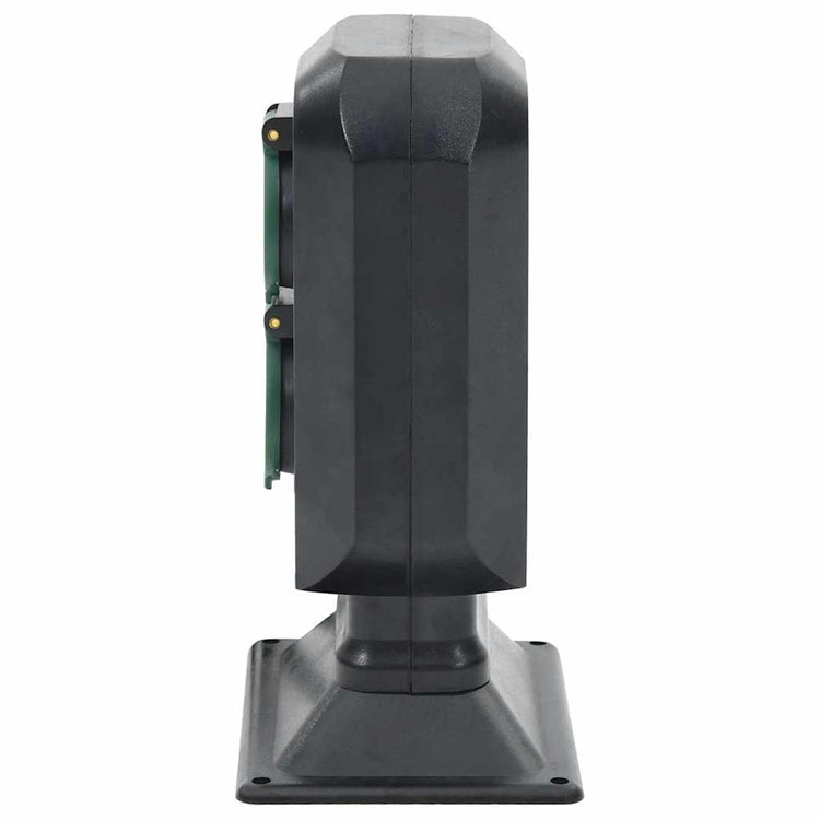 Vidaxl Garden Stop Contact and Ground Pin 2 voies 15,5x11x24 cm noir et vert