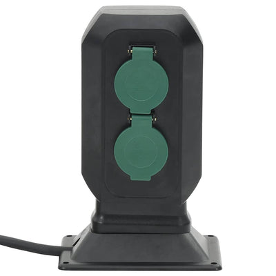 Vidaxl Garden Stop Contact and Ground Pin 4-Way 15.5x11x24 cm noir et vert