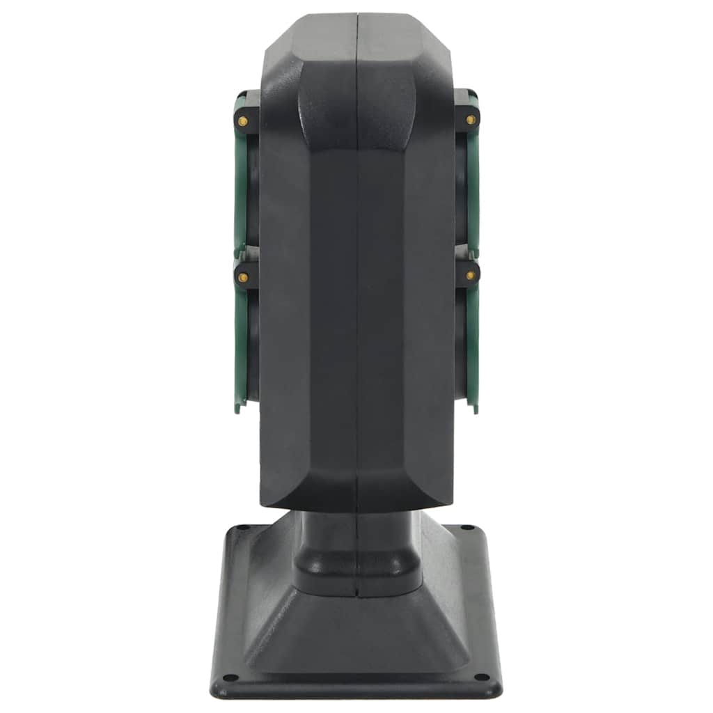 Vidaxl Garden Stop Contact and Ground Pin 4-Way 15.5x11x24 cm noir et vert