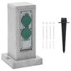 Vidaxl Garden Stop Contact Pin Ground Pin 4 voies Look 16x16x29.5 cm Gray