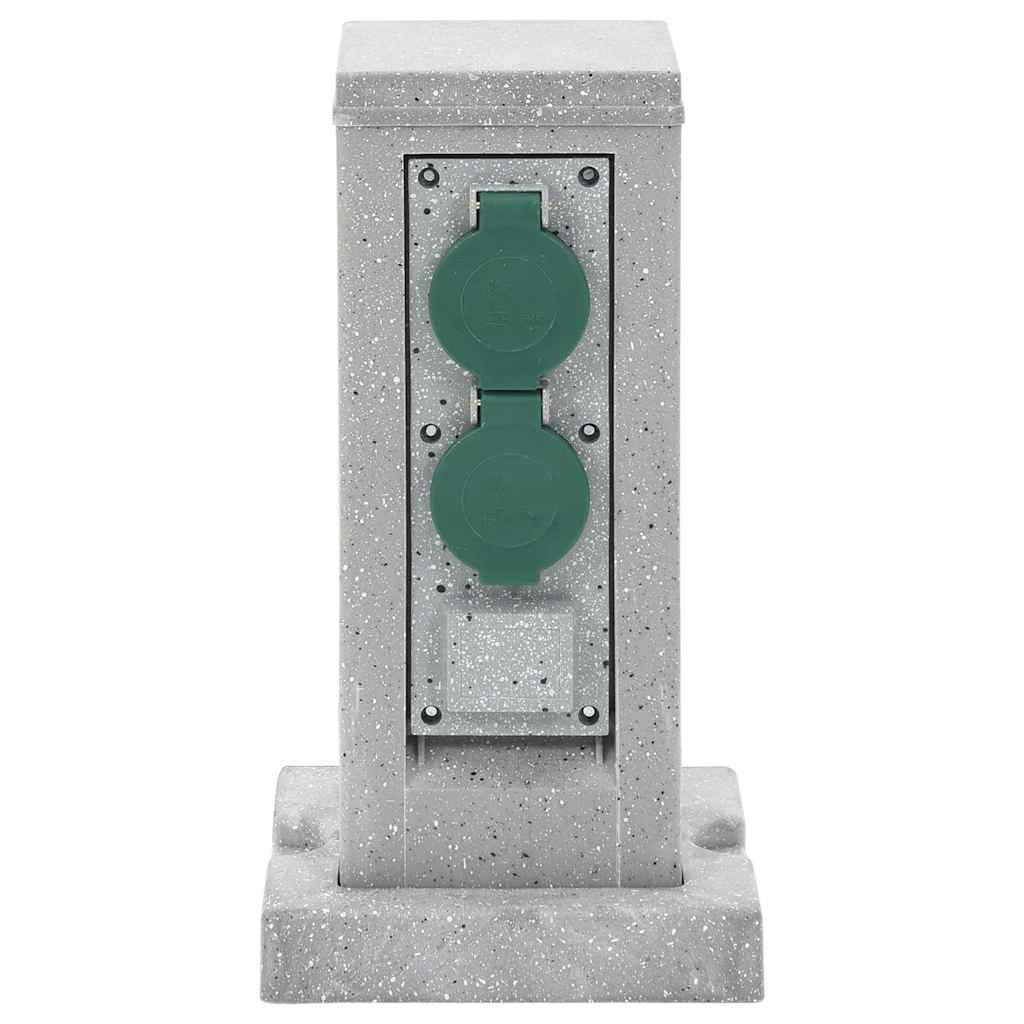 Vidaxl Garden Stop Contact Pin Ground Pin 4 voies Look 16x16x29.5 cm Gray