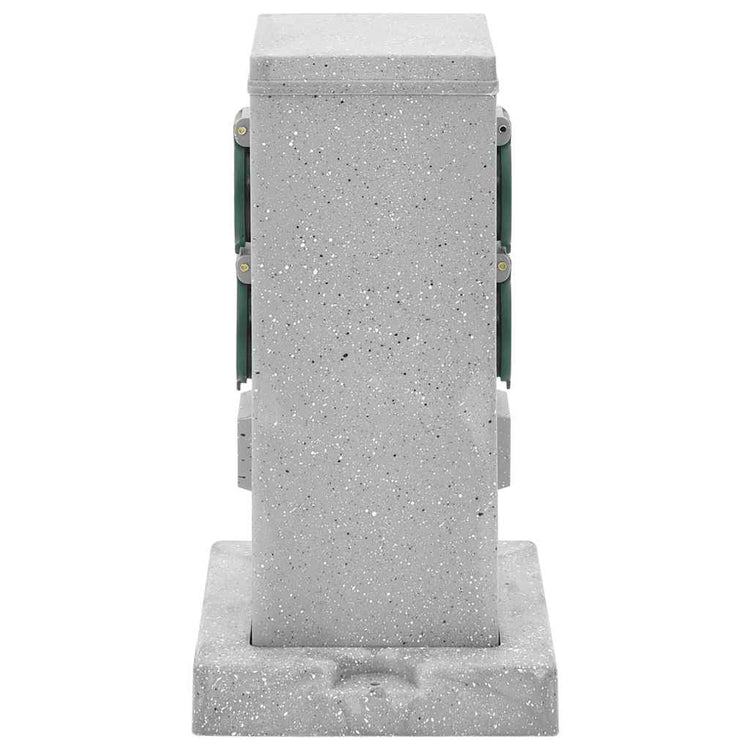 Vidaxl Garden Stop Contact Pin Ground Pin 4 voies Look 16x16x29.5 cm Gray