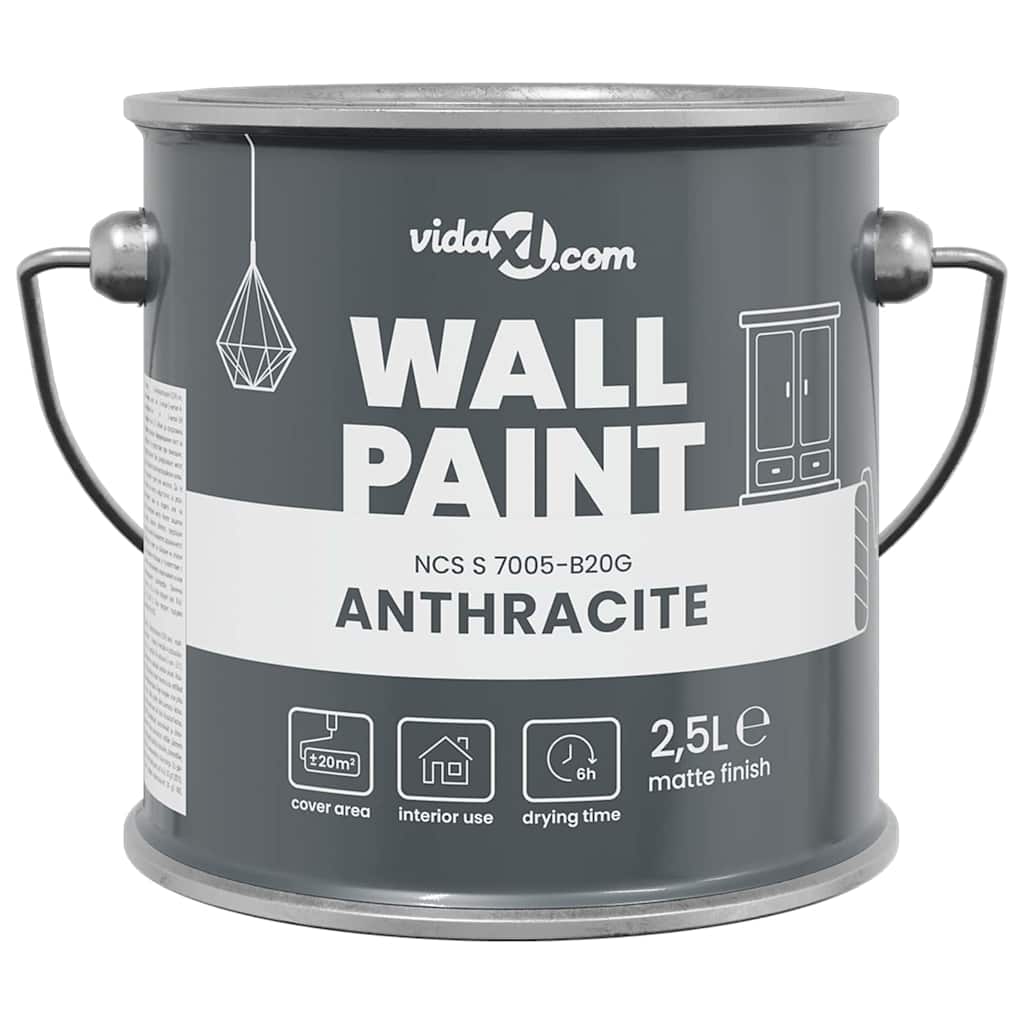 VidaXL peinture murale gris 2,5 l impression murale
