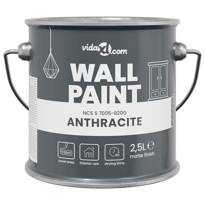 VidaXL peinture murale gris 2,5 l impression murale