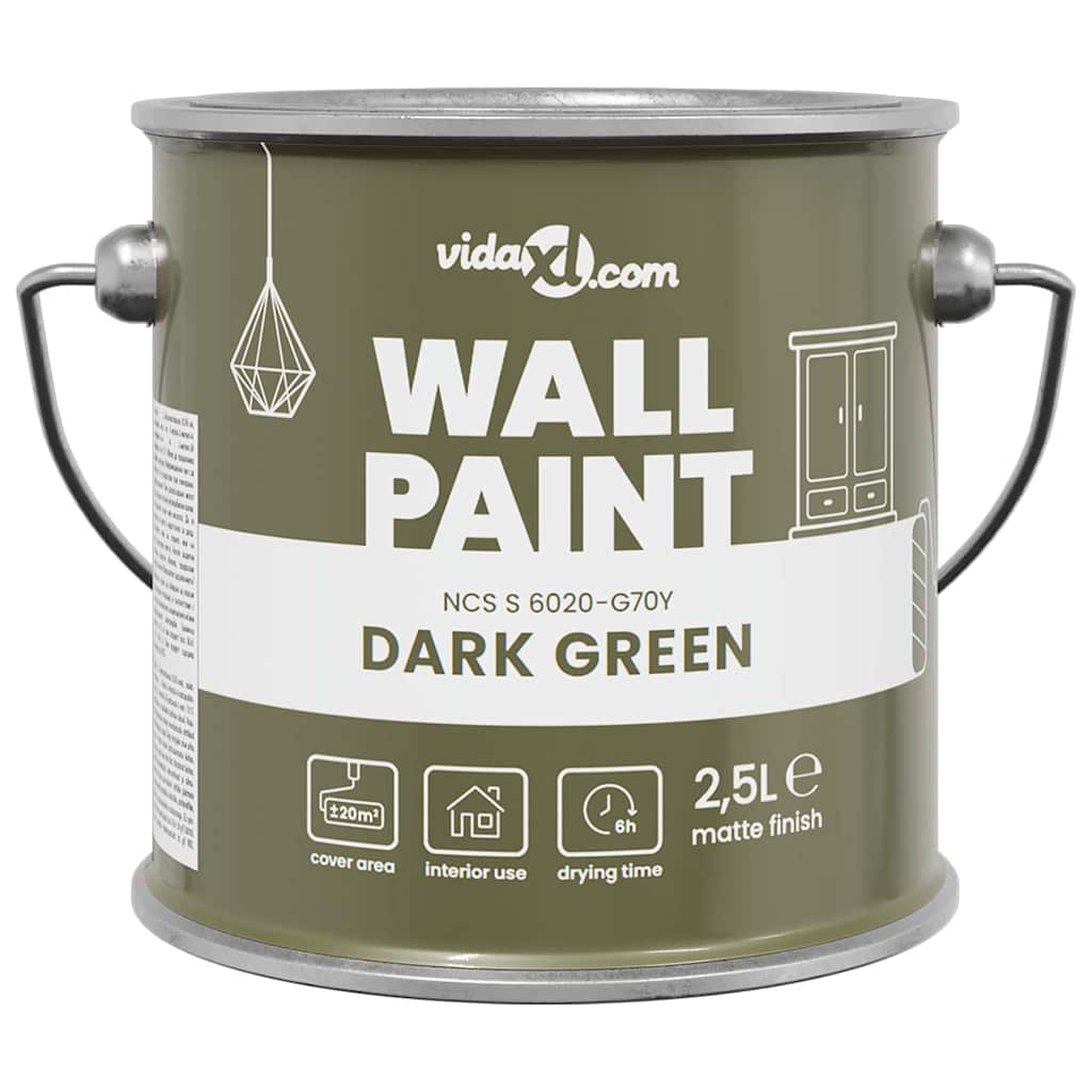 VidaXL peinture murale vert 2,5 l impression murale