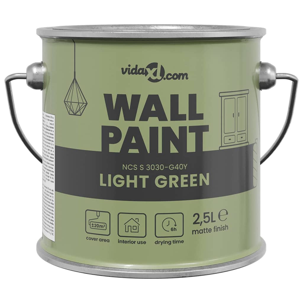 VidaXL peinture murale vert 2,5 l impression murale