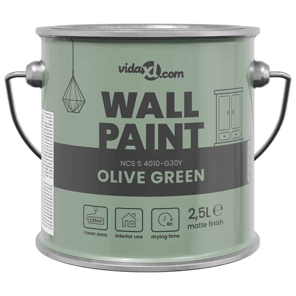 VidaXL peinture murale vert 2,5 l impression murale