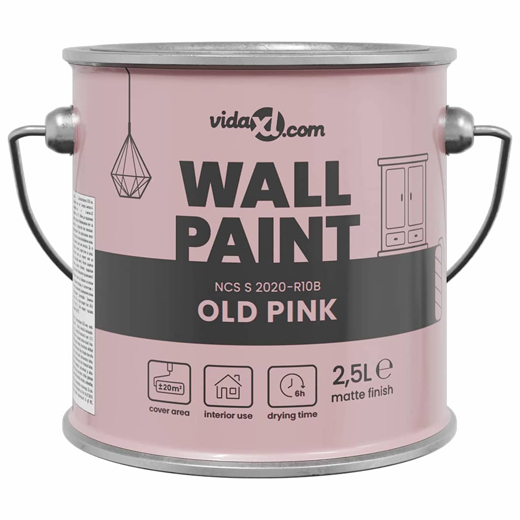 VidaXL peinture murale rose 2,5 l impression murale