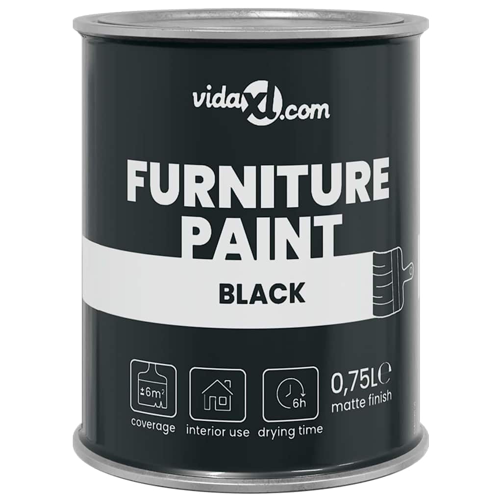 Vidaxxl peinture pour meubles noir 10 x 10 x 12 cm impression murale