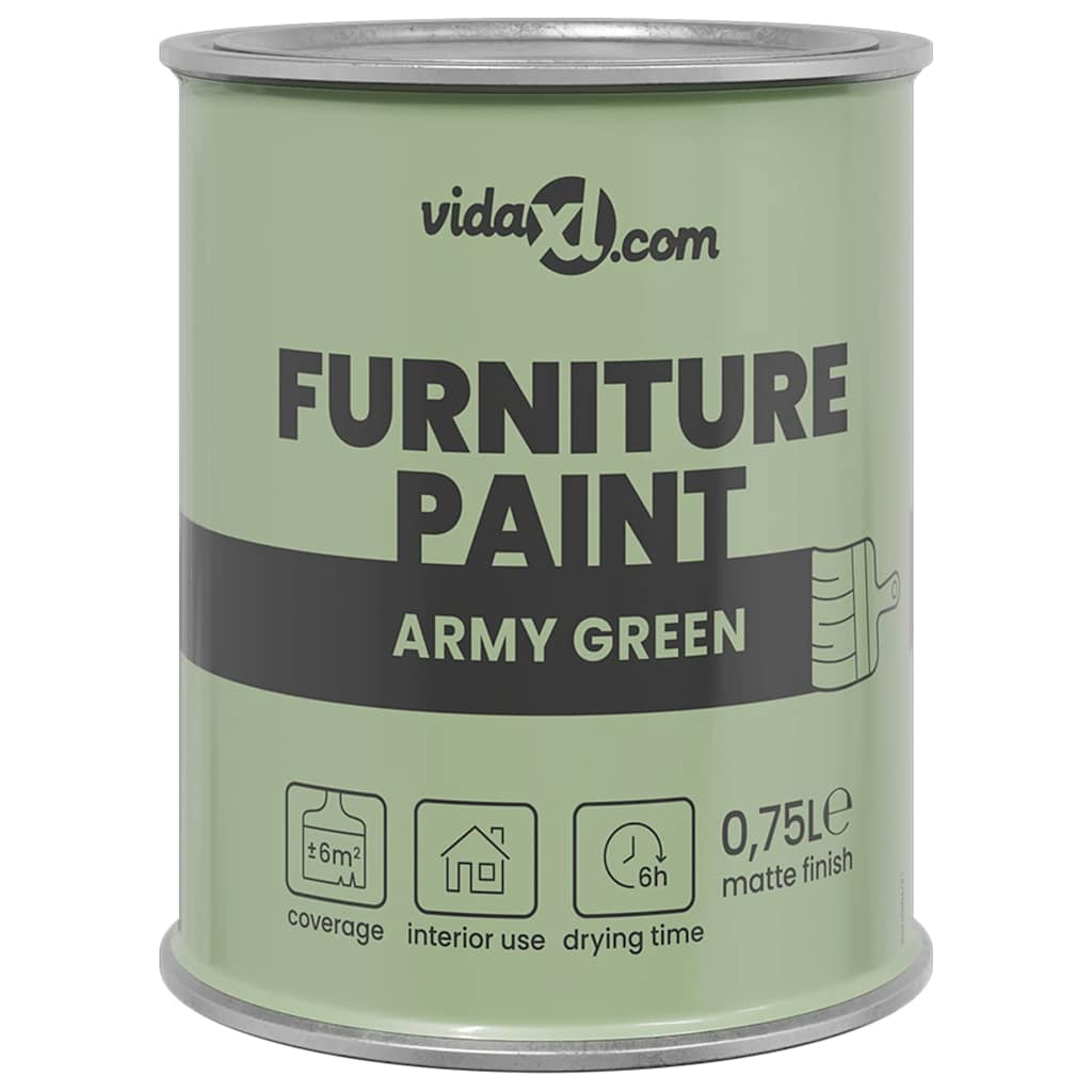 Vidaxxl peinture pour meubles vert 10 x 10 x 12 cm impression murale