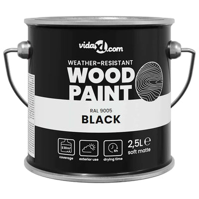 Vidaxxl peinture pour bois noir 16,5 x 16,5 x 16 cm impression murale