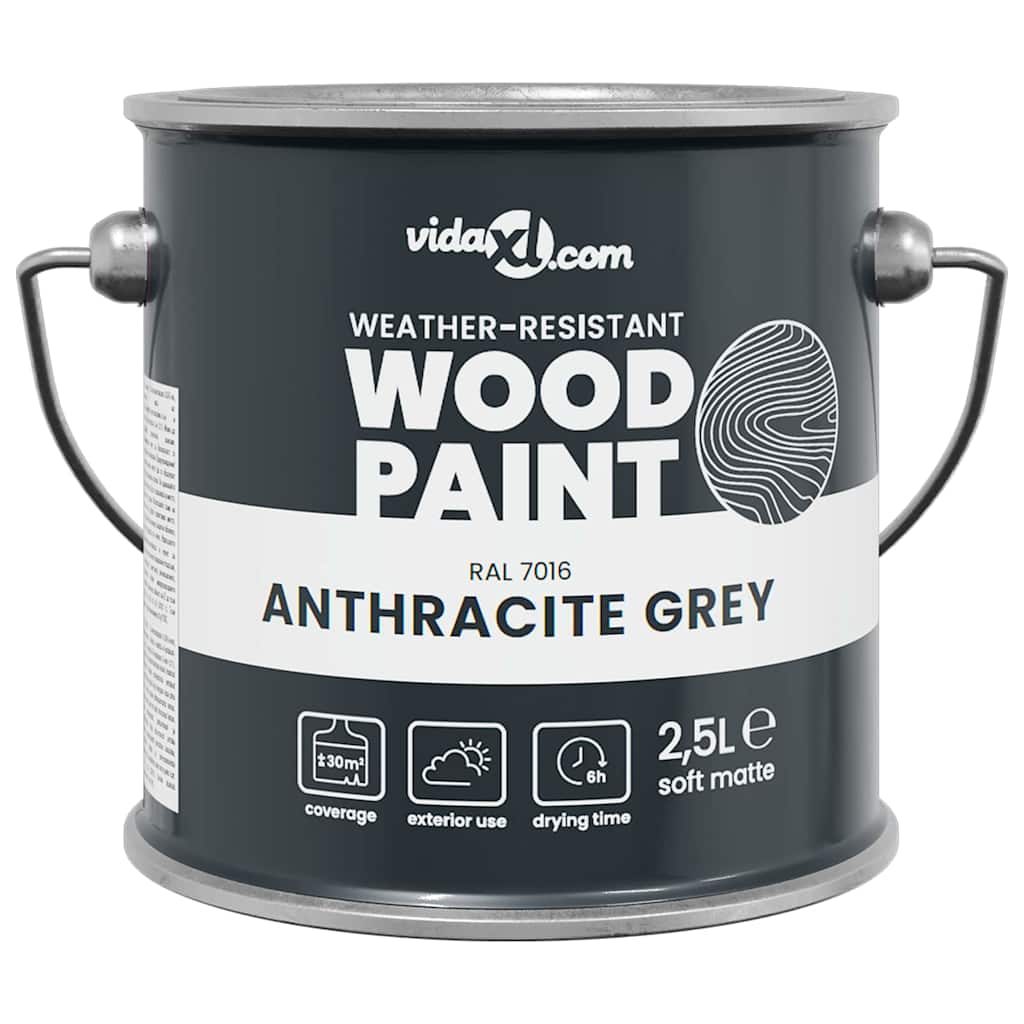 Vidaxxl peinture bois gris 16,5 x 16,5 x 16 cm impression murale