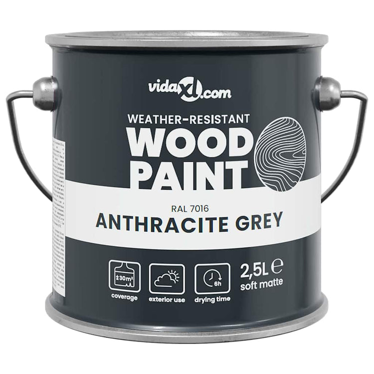 Vidaxxl peinture bois gris 16,5 x 16,5 x 16 cm impression murale