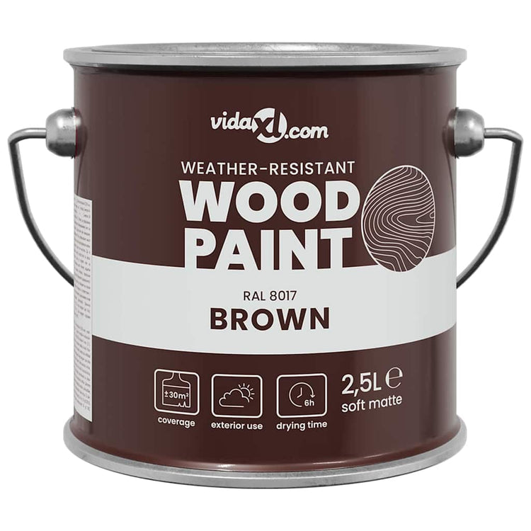 Vidaxxl peinture pour bois marron 16,5 x 16,5 x 16 cm impression murale