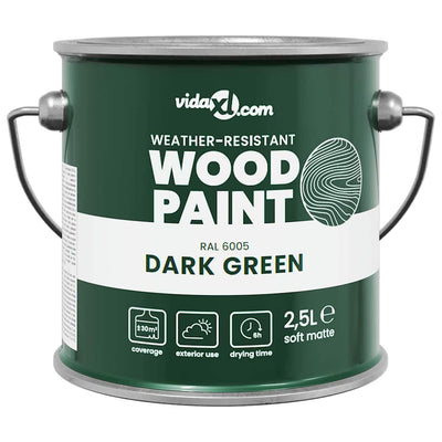 Vidaxxl peinture pour bois vert 16,5 x 16,5 x 16 cm impression murale
