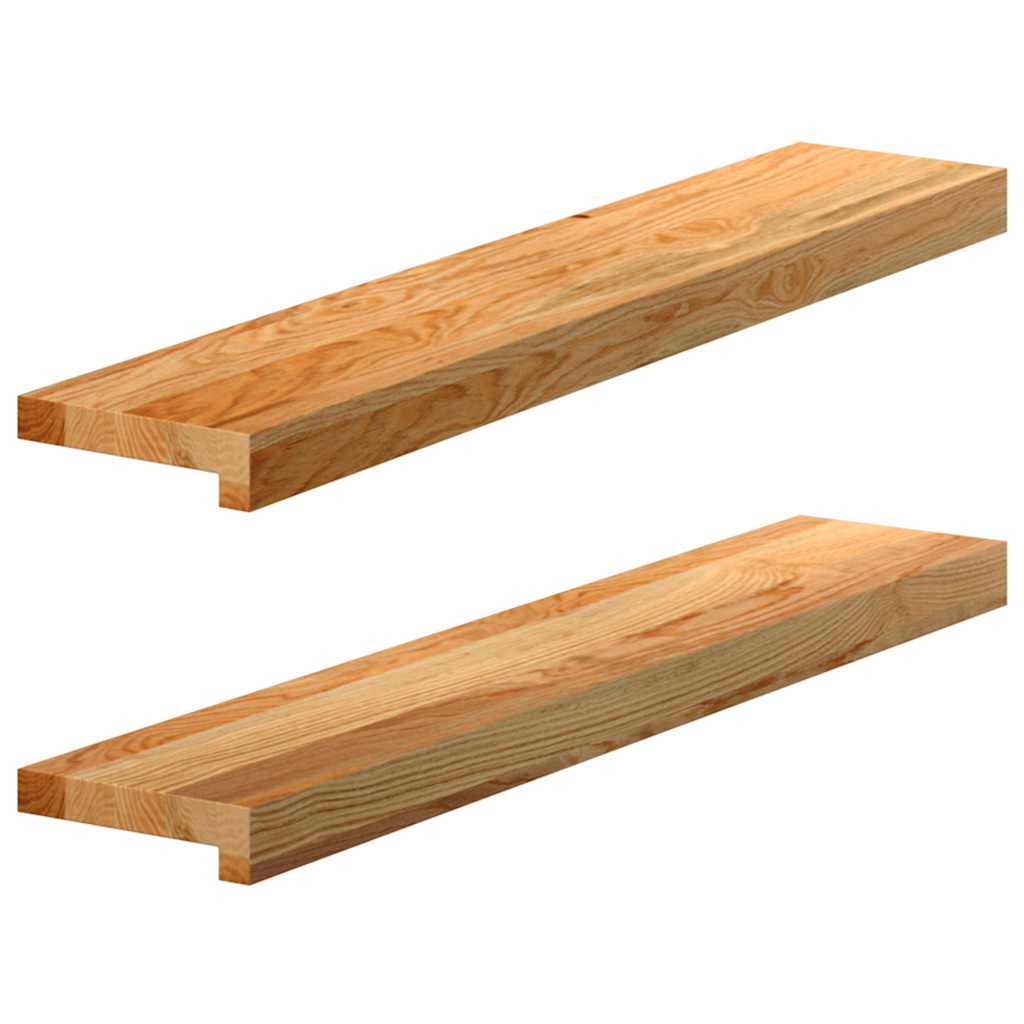 Vidaxl Sills de fenêtre 2 ST 80x15x2 cm en chêne solide brun clair