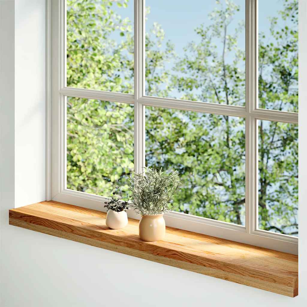 Vidaxl Sills de fenêtre 2 ST 80x15x2 cm en chêne solide brun clair