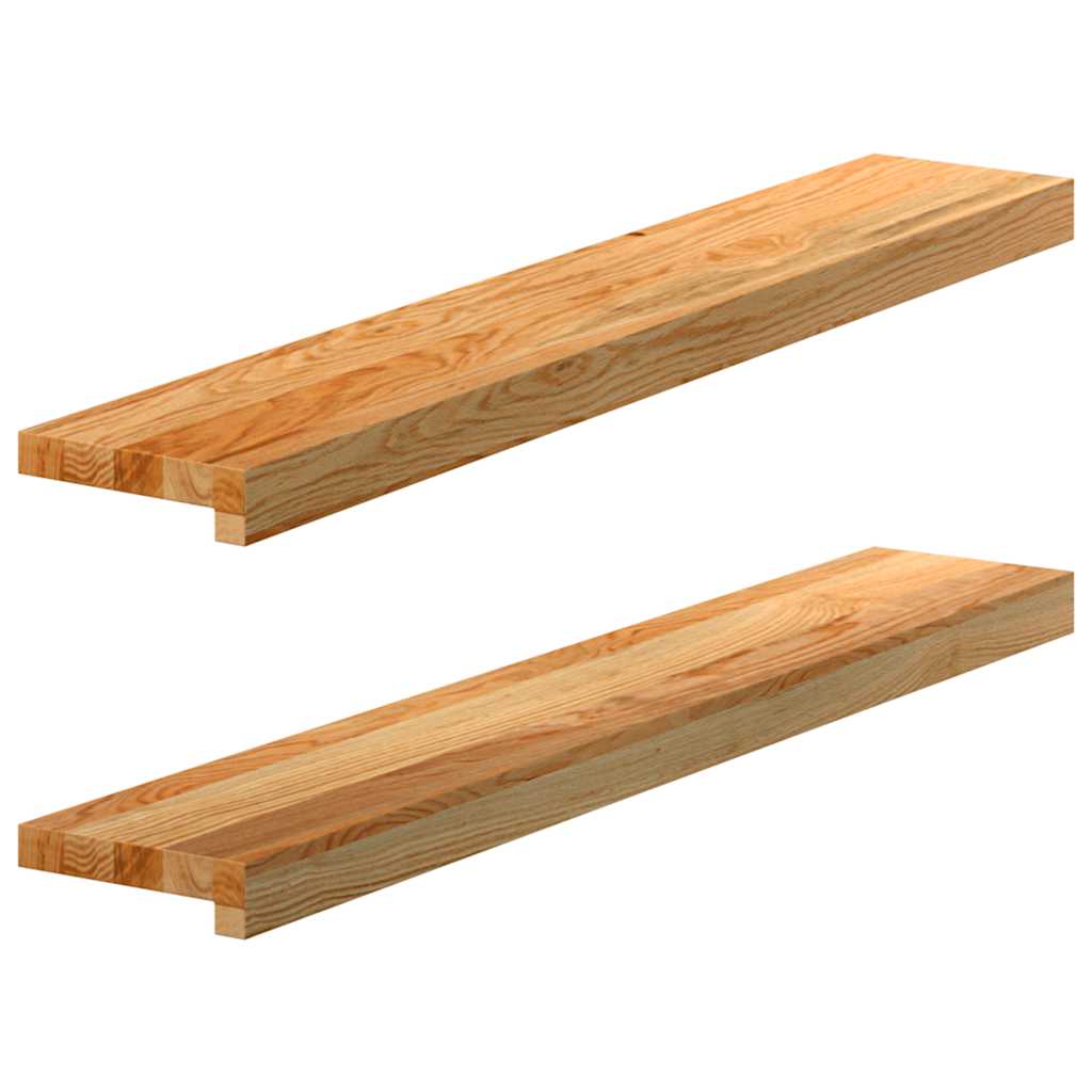 Rebus de fenêtre Vidaxl 2 PCS 90x15x2 cm en chêne solide brun clair