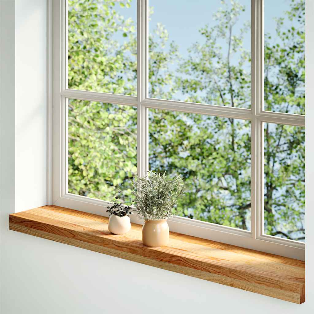 Rebus de fenêtre Vidaxl 2 PCS 90x15x2 cm en chêne solide brun clair