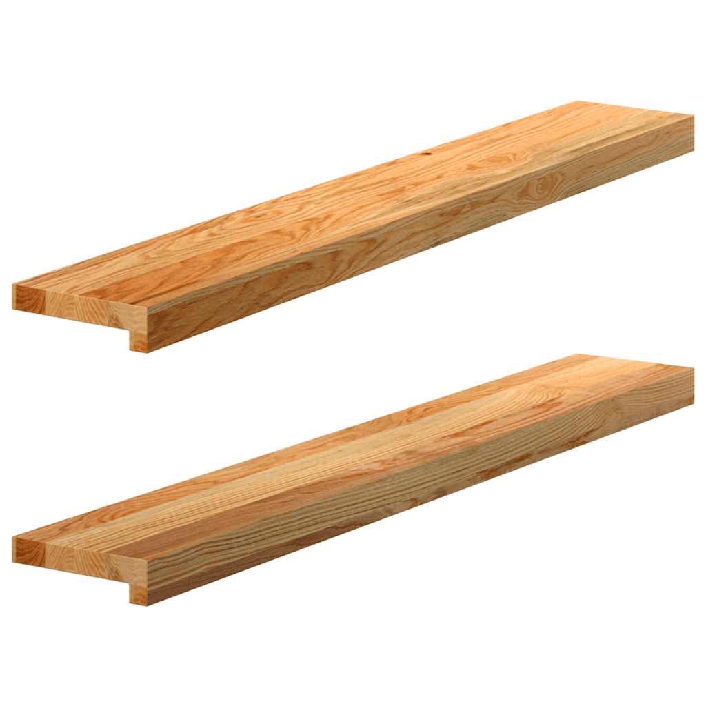 Bourse de fenêtre vidaxl 2 pcs 100x15x2 cm en chêne solide brun clair