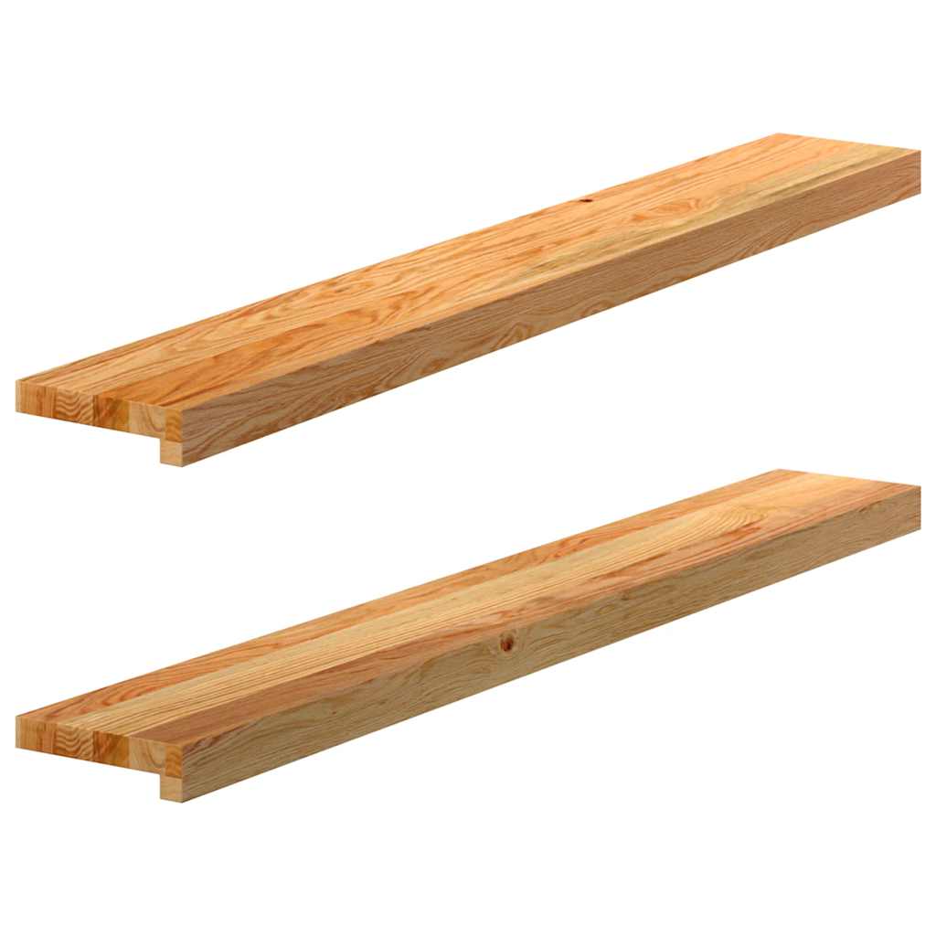 Rebus de fenêtre Vidaxl 2 pcs 110x15x2 cm en chêne solide brun clair