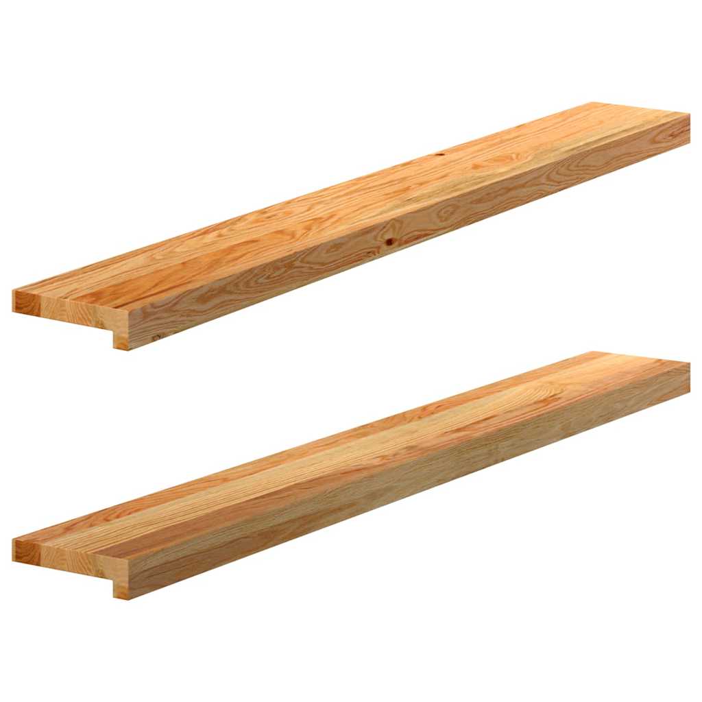 Rebus de fenêtre Vidaxl 2 PCS 120x15x2 cm en chêne solide brun clair