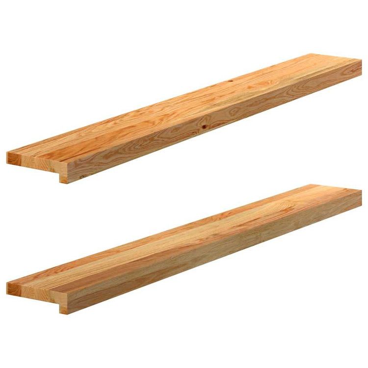 Rebus de fenêtre Vidaxl 2 PCS 120x15x2 cm en chêne solide brun clair