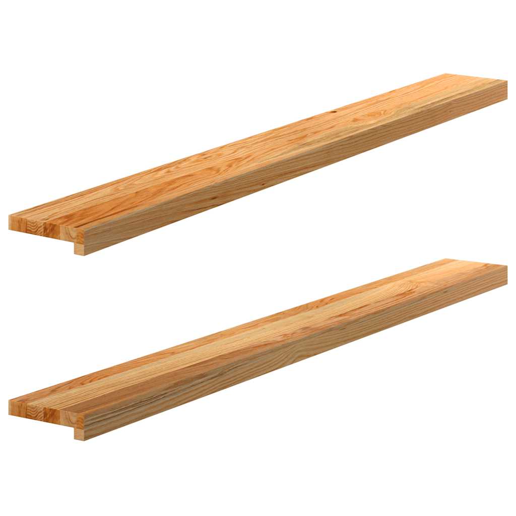 Rebus de fenêtre Vidaxl 2 PCS 140x15x2 cm en chêne solide brun clair
