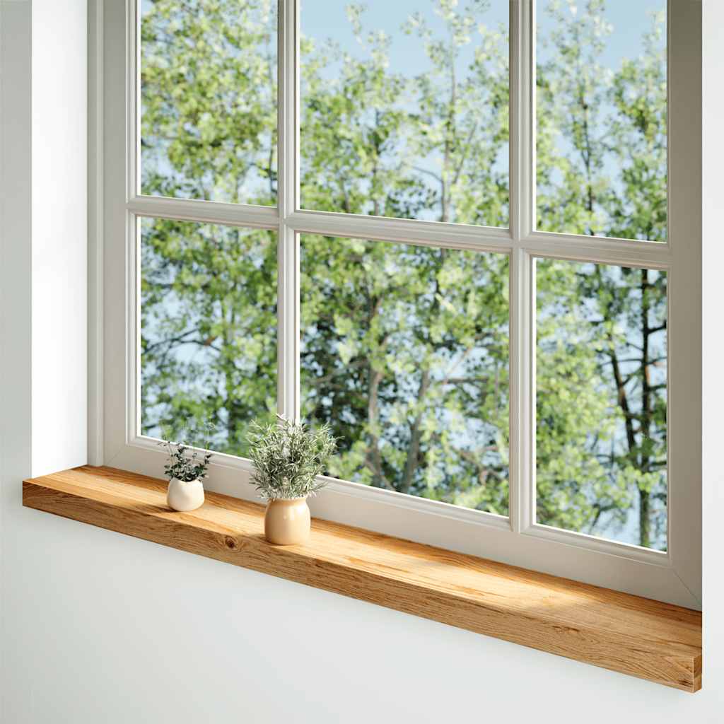 Rebus de fenêtre Vidaxl 2 PCS 140x15x2 cm en chêne solide brun clair