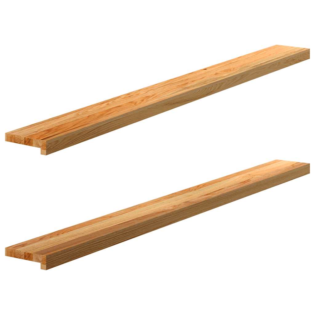 Vidaxx appuis de fenêtre 2 pcs 160x15x2 cm chêne massif marron clair