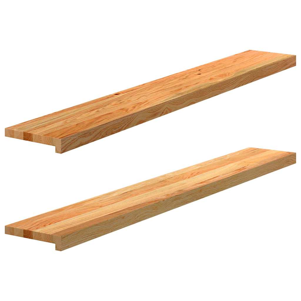 Replines vidaxl 2 pcs 140x20x2 cm en chêne solide brun clair