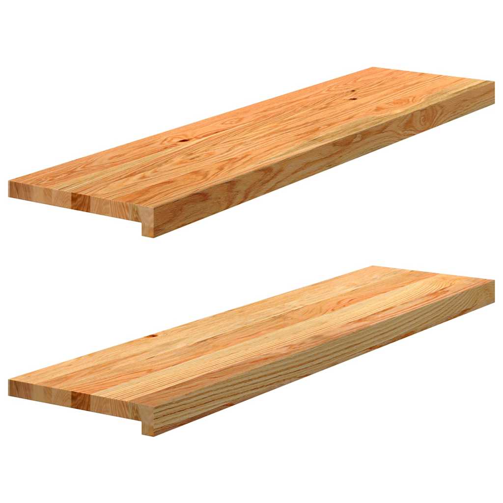 Rebus de fenêtre Vidaxl 2 PCS 100x25x2 cm en chêne solide brun clair