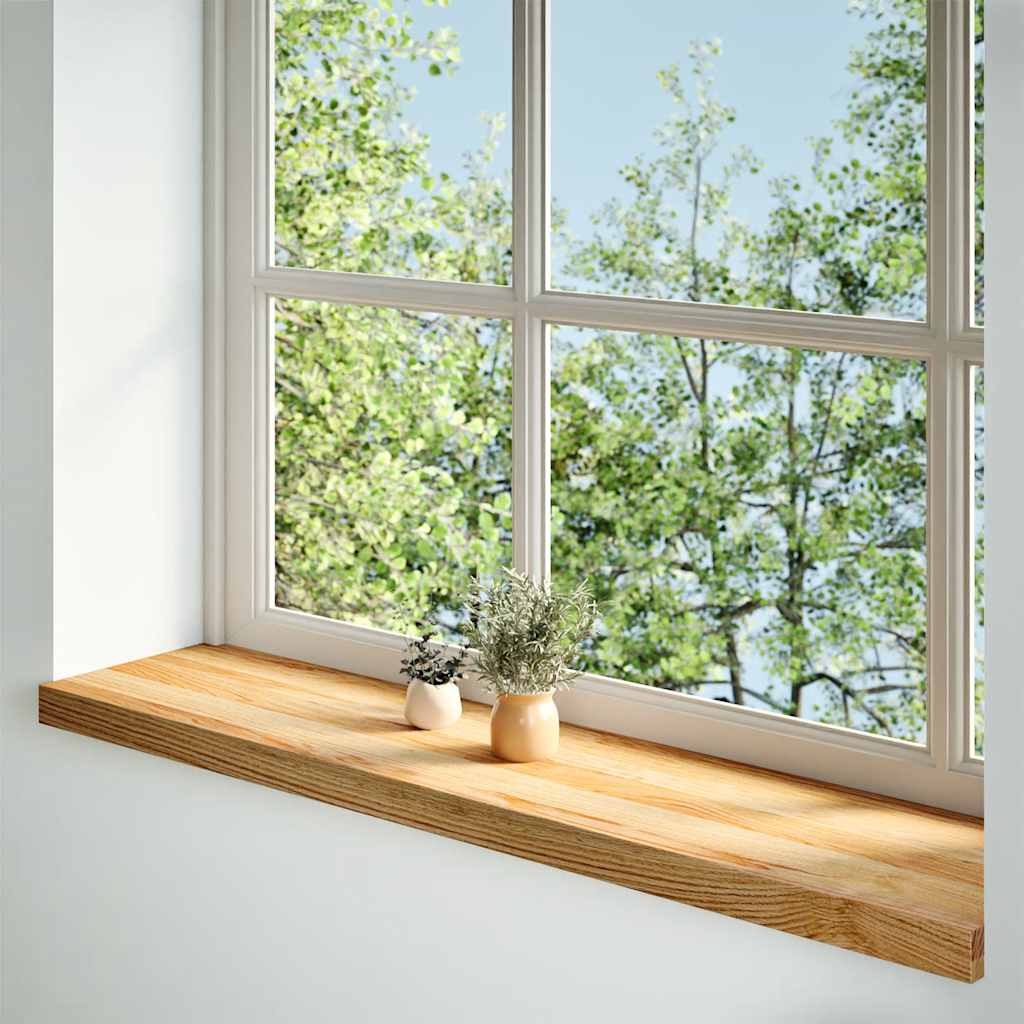 Rebus de fenêtre Vidaxl 2 PCS 100x25x2 cm en chêne solide brun clair