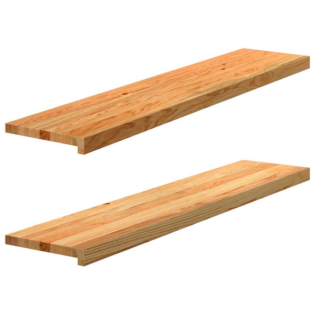 Rebus de fenêtre Vidaxl 2 pcs 120x25x2 cm en chêne massif brun clair