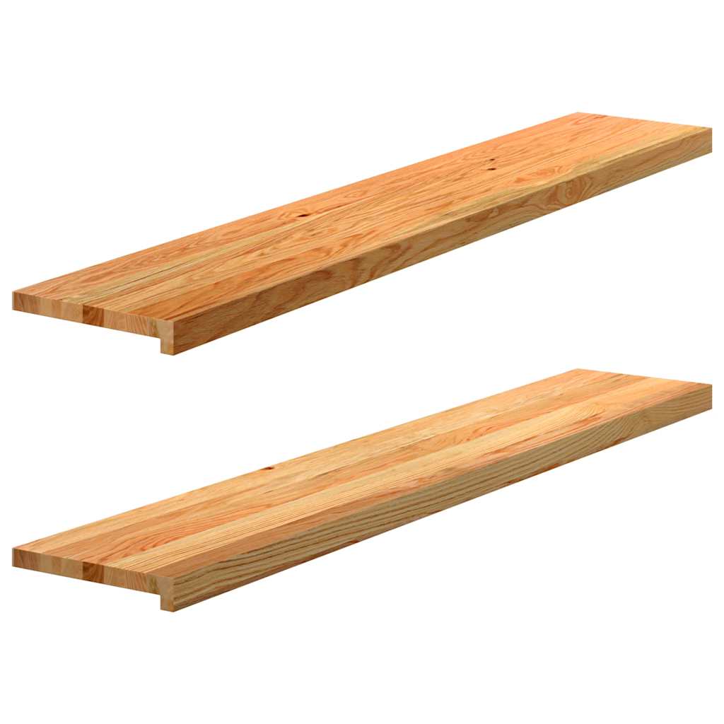 Rebus de fenêtre Vidaxl 2 pcs 140x25x2 cm en chêne solide brun clair