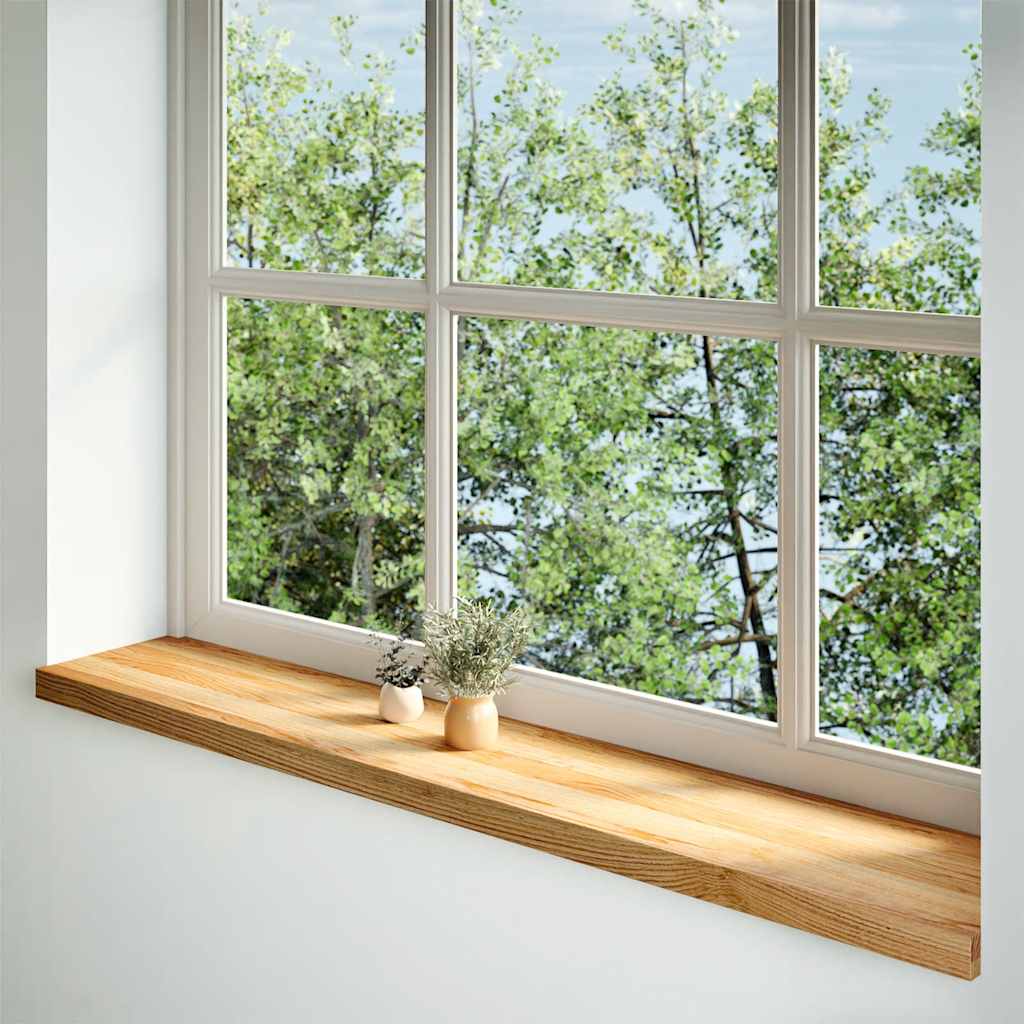 Rebus de fenêtre Vidaxl 2 pcs 140x25x2 cm en chêne solide brun clair
