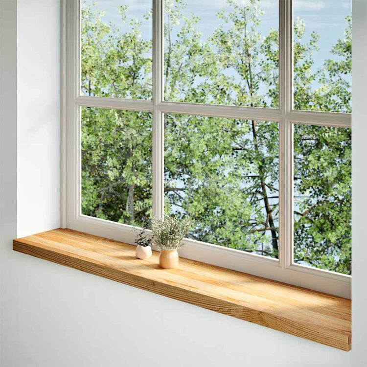 Rebus de fenêtre Vidaxl 2 pcs 140x25x2 cm en chêne solide brun clair