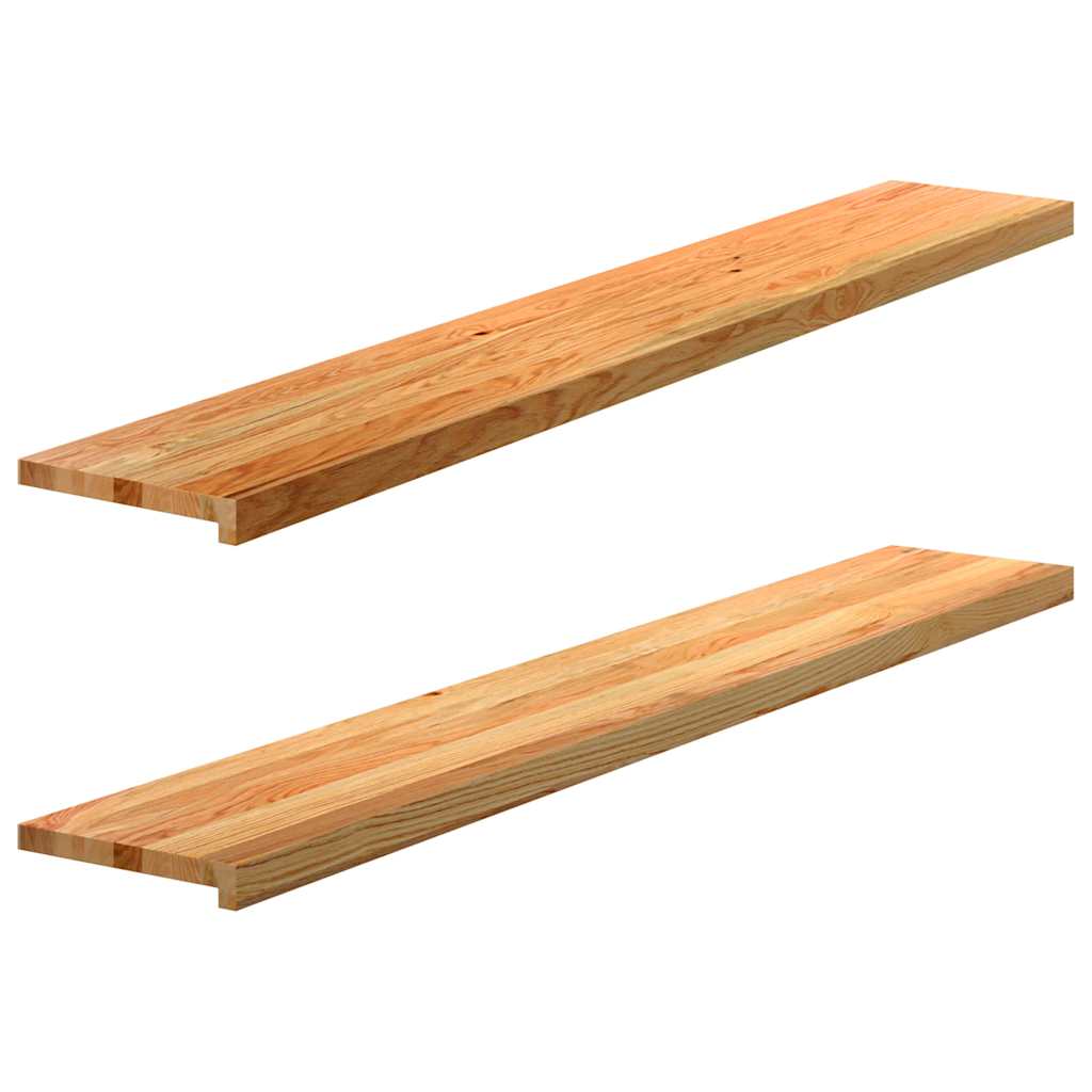 Vidaxx appuis de fenêtre 2 pcs 160x25x2 cm chêne massif marron clair