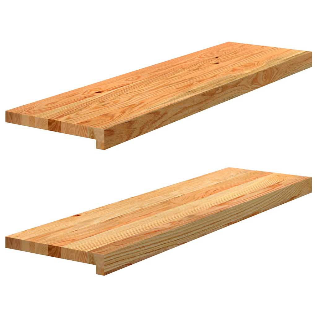 Sills de fenêtre Vidaxl 2 PCS 90x30x2 cm en chêne solide brun clair