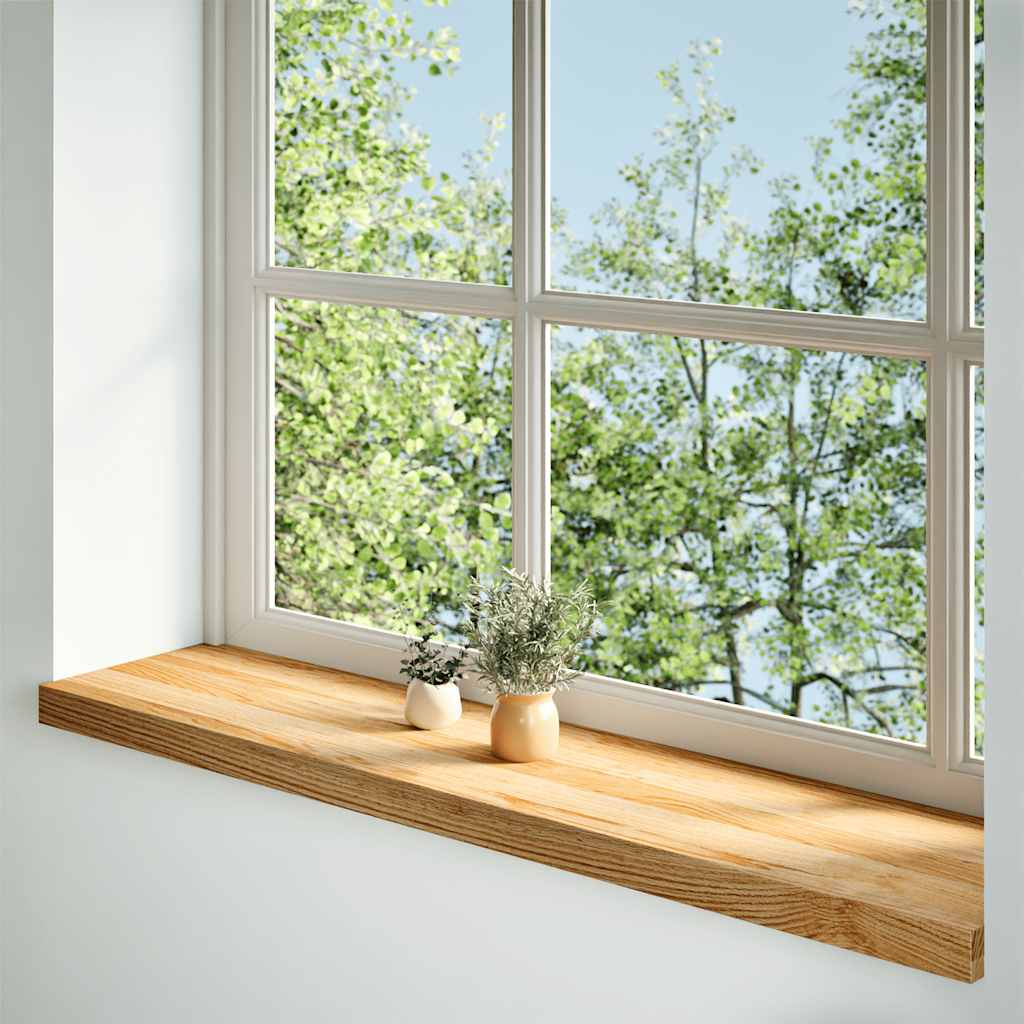 Rebus de fenêtre Vidaxl 2 pcs 110x30x2 cm en chêne solide brun clair