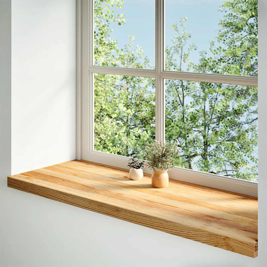 Rebus de fenêtre Vidaxl 2 PCS 120x40x2 cm en chêne solide brun clair